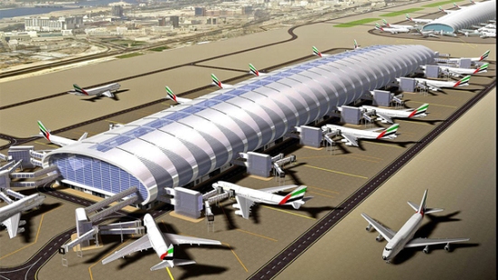Bird's Eye view of Dubai International Airport 